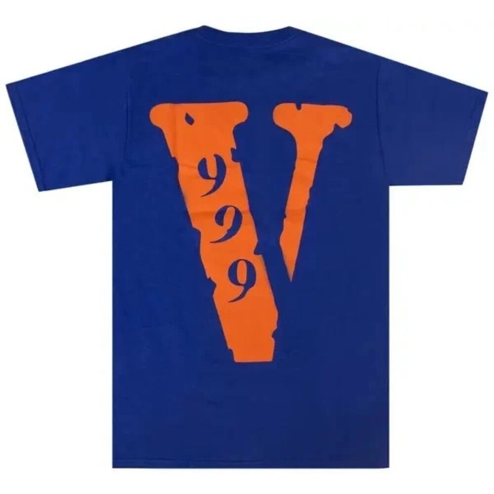 Vlone Juice X World 999 Short Sleeve Tee Blue Men Size XL Casual Streetwear NEW